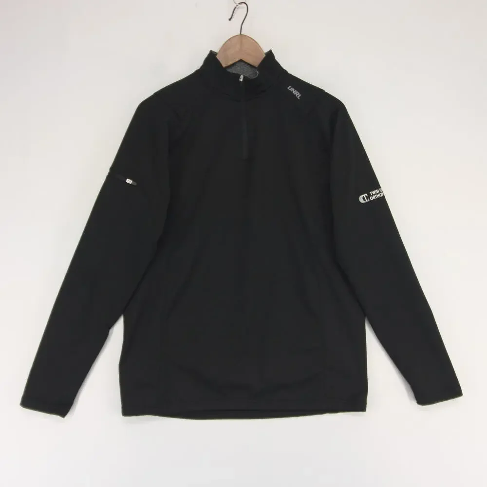 UNRL Elite Pullover Mens M Black Quarter Zip Performance Athletic TCO Logo